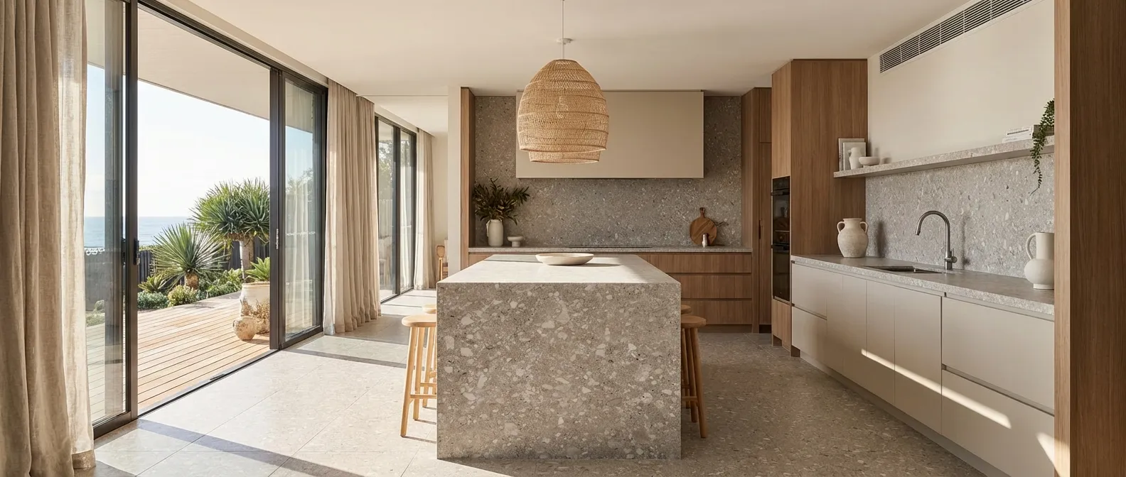 Terrazzo Ash Tile In-Situ